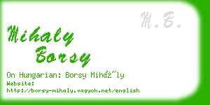 mihaly borsy business card